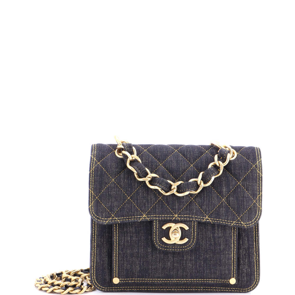 Chanel Medium Double You CC Flap Bag Quilted Denim
